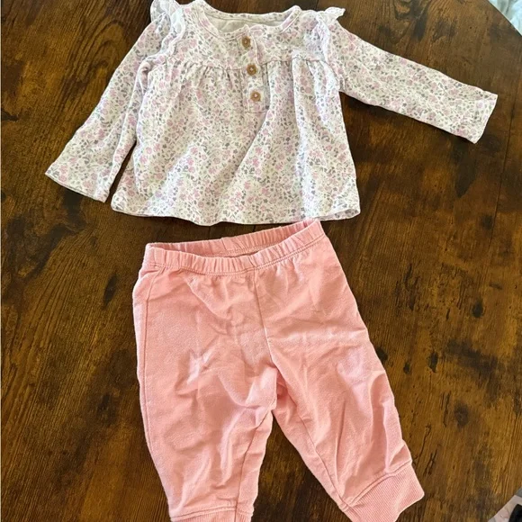 Carter's Pink and White Striped Pajama Set - Picture 2 of 9